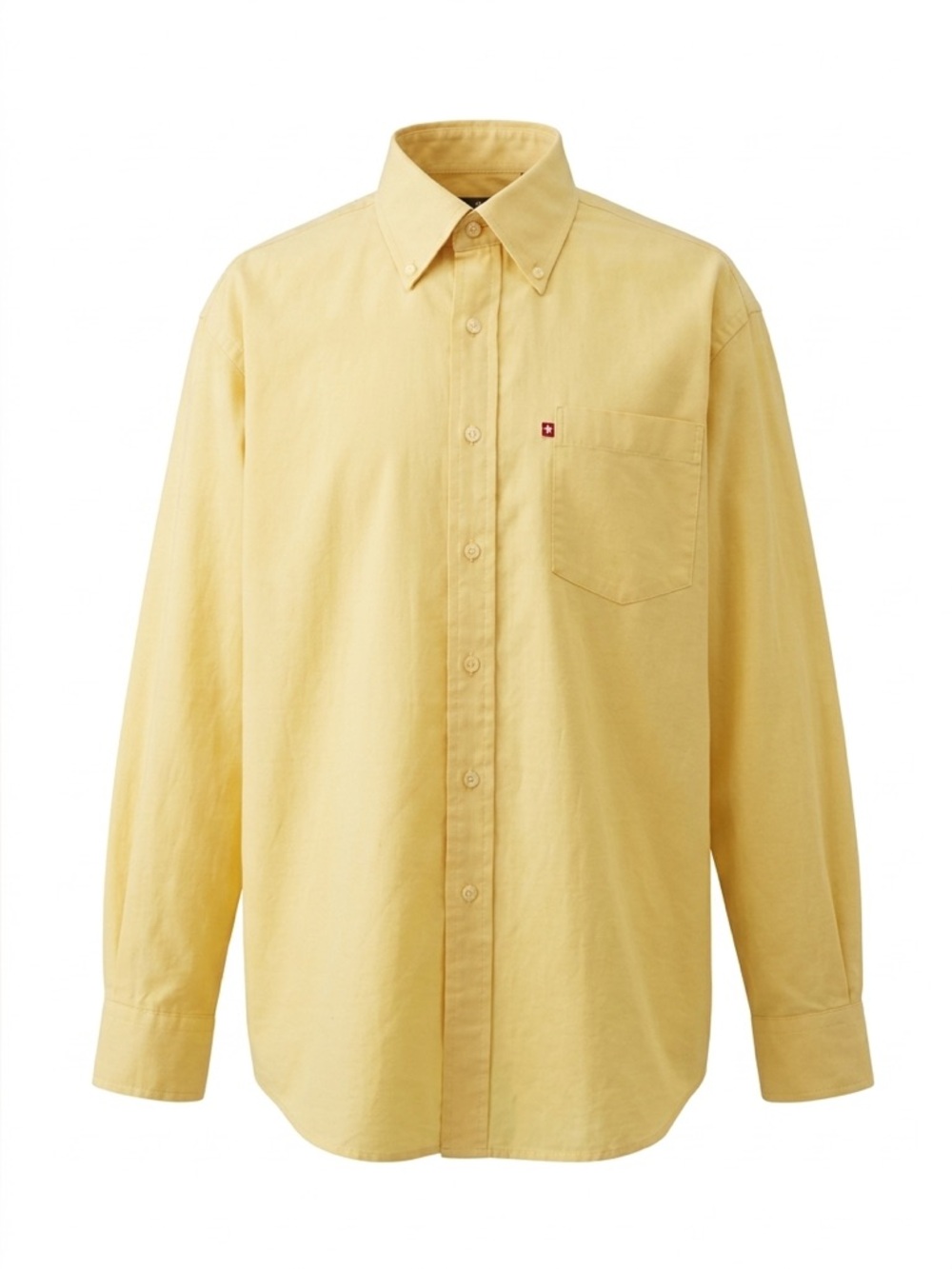 Victorinox Men's Pale Yellow Button-Down Shirt 100% cotton